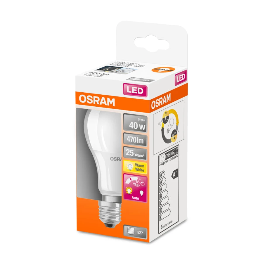 Osram E27 470lm 2700K Led-vakiolamppu Hämärätunnistimella 4 Osram E27 470lm 2700K Led-vakiolamppu Hämärätunnistimella - Image 2