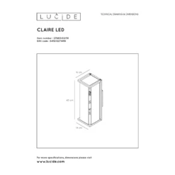 Lucide Claire Ulkoseinävalaisin 10 Lucide Claire Ulkoseinävalaisin -Kärkkäinen 5411212271495 4