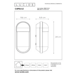 Lucide Capsule IP65 Ulkoseinävalaisin -Kärkkäinen 5411212290465 4