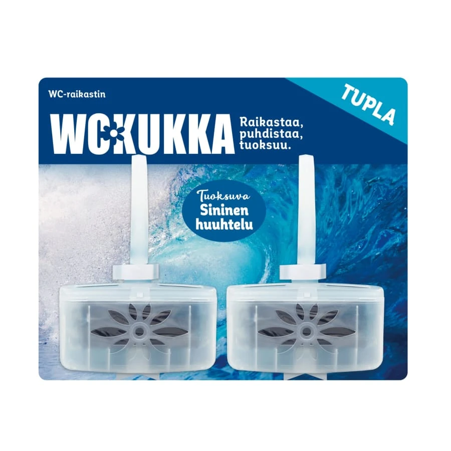 WC Kukka Sininen Huuhtelu 2x40 G Tuplapakkaus Wc-raikastin 3 WC Kukka Sininen Huuhtelu 2x40 G Tuplapakkaus Wc-raikastin