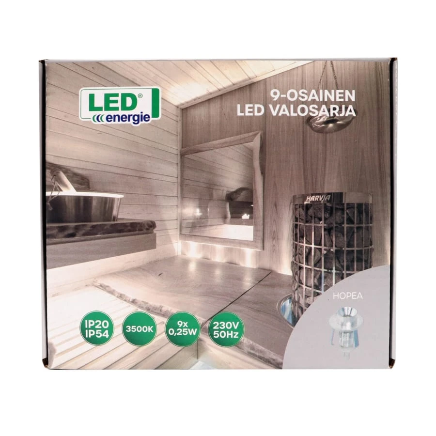 Led Energie 9-osainen Sauna/kylpyhuone Led Valosarja 3 Led Energie 9-osainen Sauna/kylpyhuone Led Valosarja