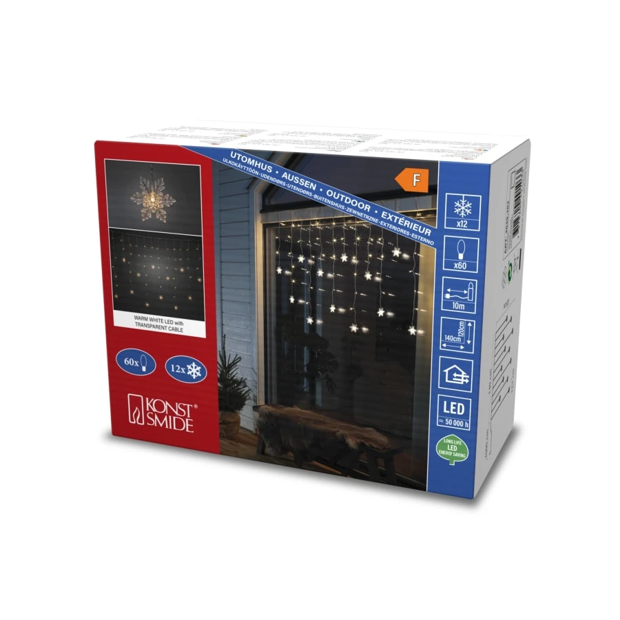 Konstsmide 4049-103 IP44 12 Lumihiutaletta Valoverho 7 Konstsmide 4049-103 IP44 12 Lumihiutaletta Valoverho - Image 5